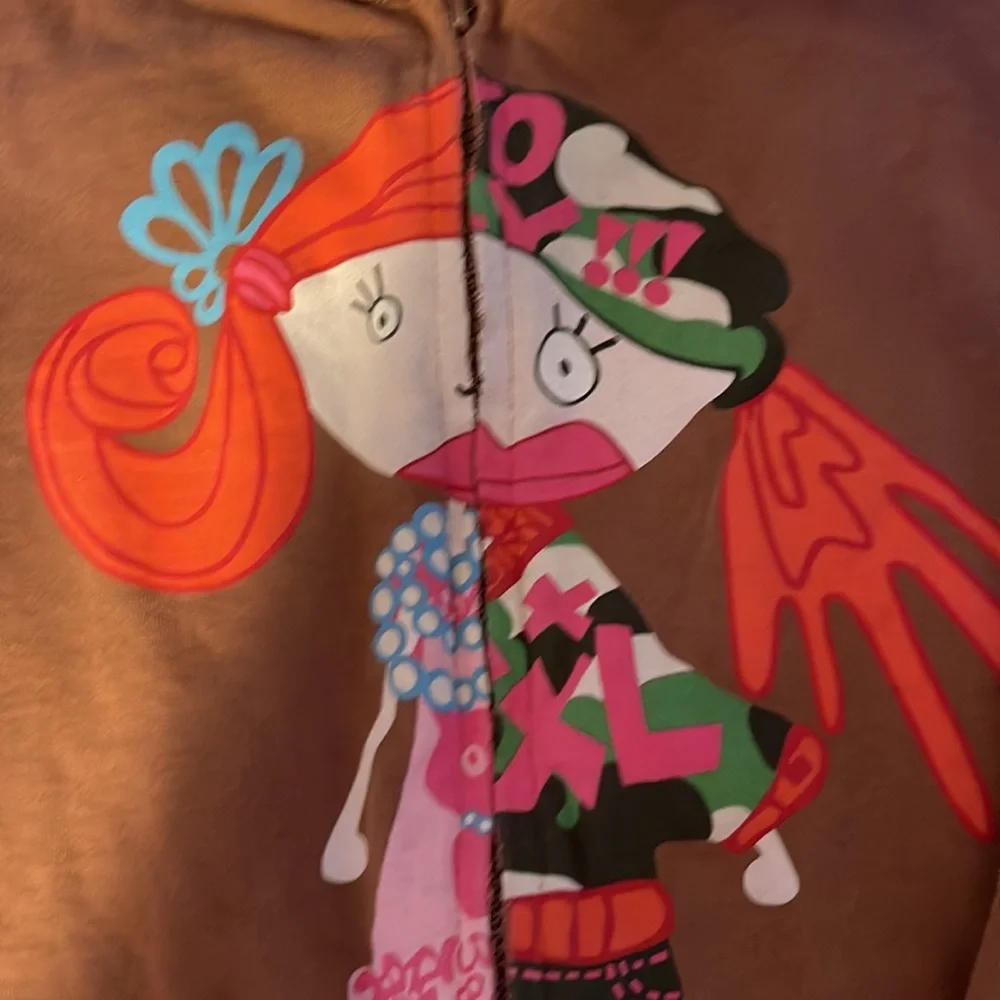 Oilily Brown and Pink Kids Hoodie - Picture 3 of 5